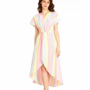 America & Beyond light neon pastel striped dress size L